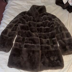 Faux Fur Coat - Brown